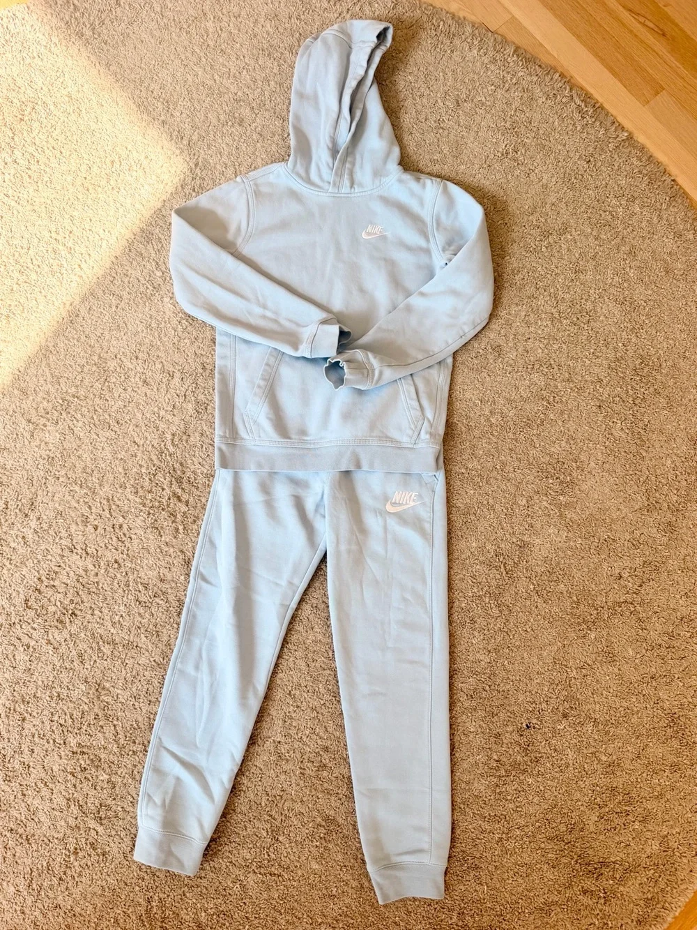 Nike Pale Blue Hoodie and Joggers Set, Girls Large